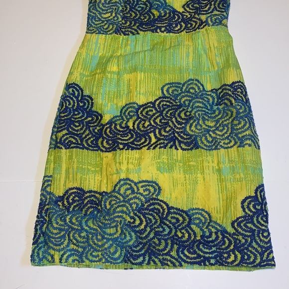 Anthropologie Maeve “Tabitha” Green and Blue Embroidered Dress - Women’s Size 2 - Picture 3 of 11